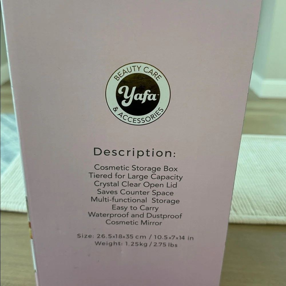 NIB Yafa Pink Beauty Organizer with 3 Drawers